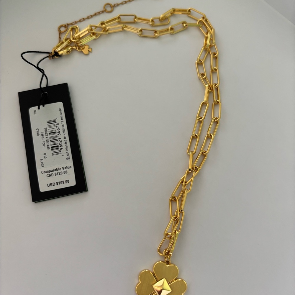 Kate Spade Gold Glove Charm Necklace 17” chain - Picture 6 of 7